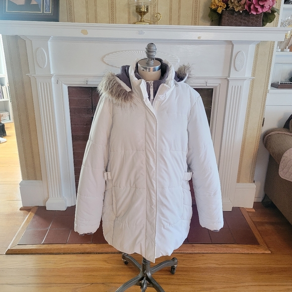 FREE TECH White Puffer Hooded Jacket Size 2X 18W/20W - Picture 4 of 14